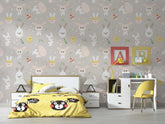 Cartoon-style wall design for nursery or playroom decoration